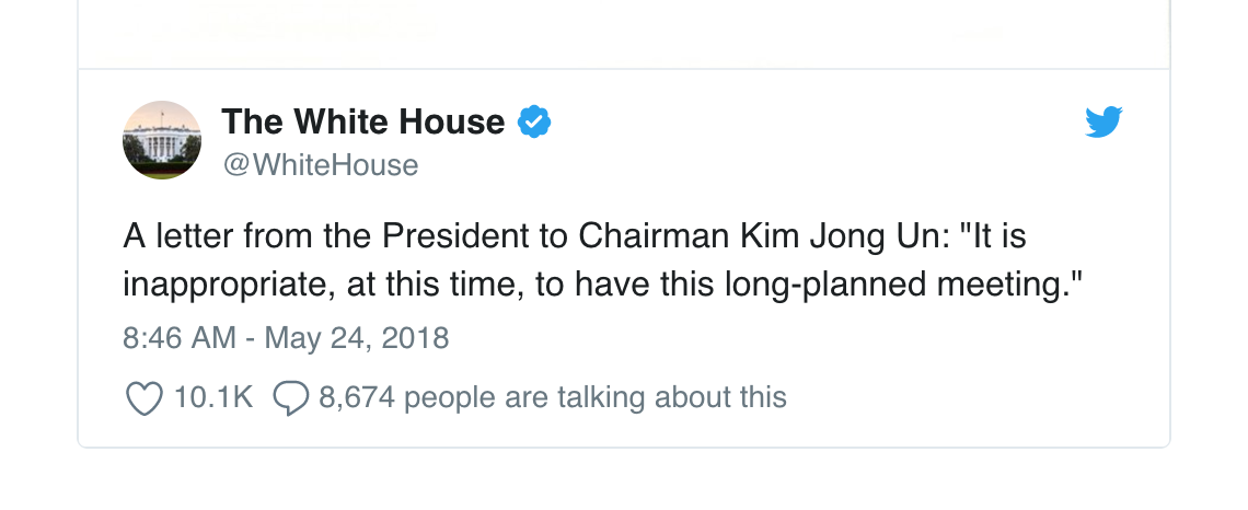 Are you surprised that Trump pulled out of the North Korea talks?