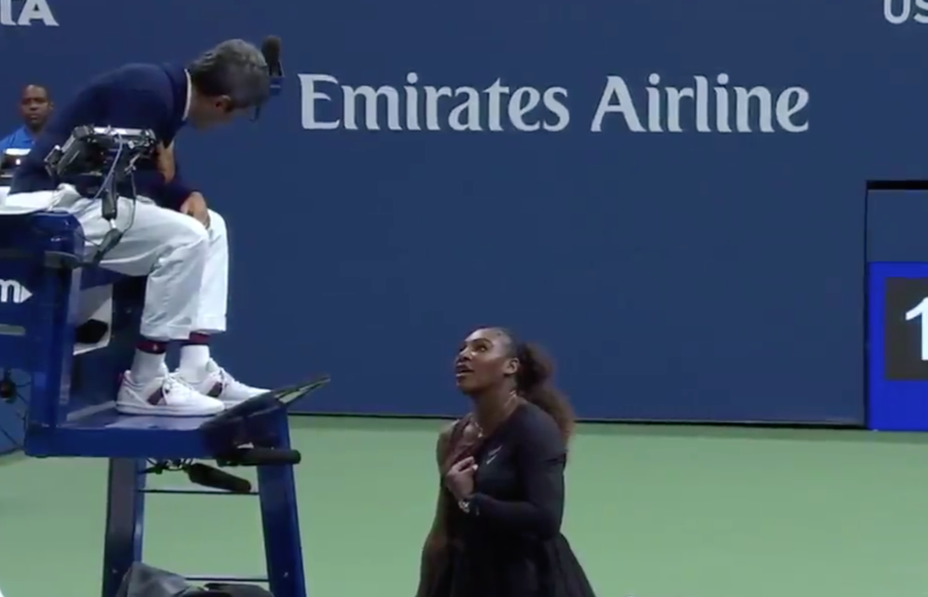 What caused Serena's loss at the 2018 US OPEN?
