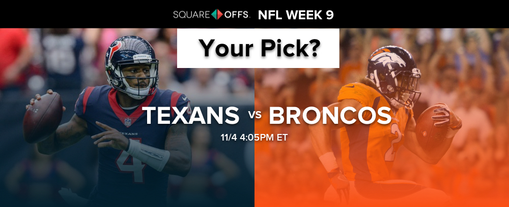 Houston vs Denver - Who's your pick to win? #NFLWeek9