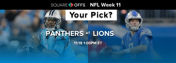Carolina vs Detroit - Who's your pick to win? #NFLWeek11