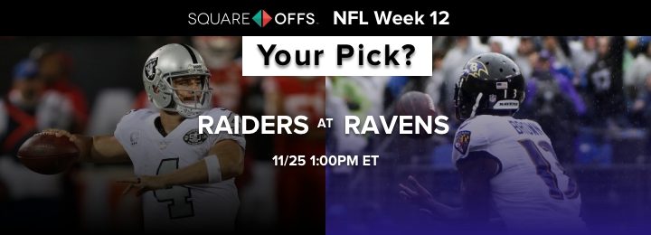 Oakland vs Baltimore - Who's your pick to win? #NFLWeek12