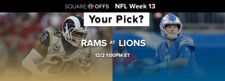 Los Angeles vs Detroit - Who's your pick to win? #NFLWeek13