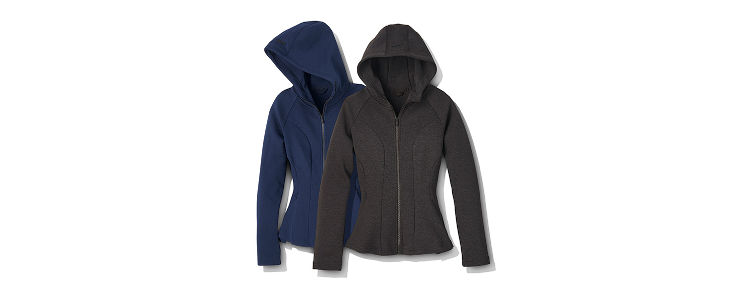 Oprah's Favorite Things - Motion Tech Fleece Peplum Hoodie