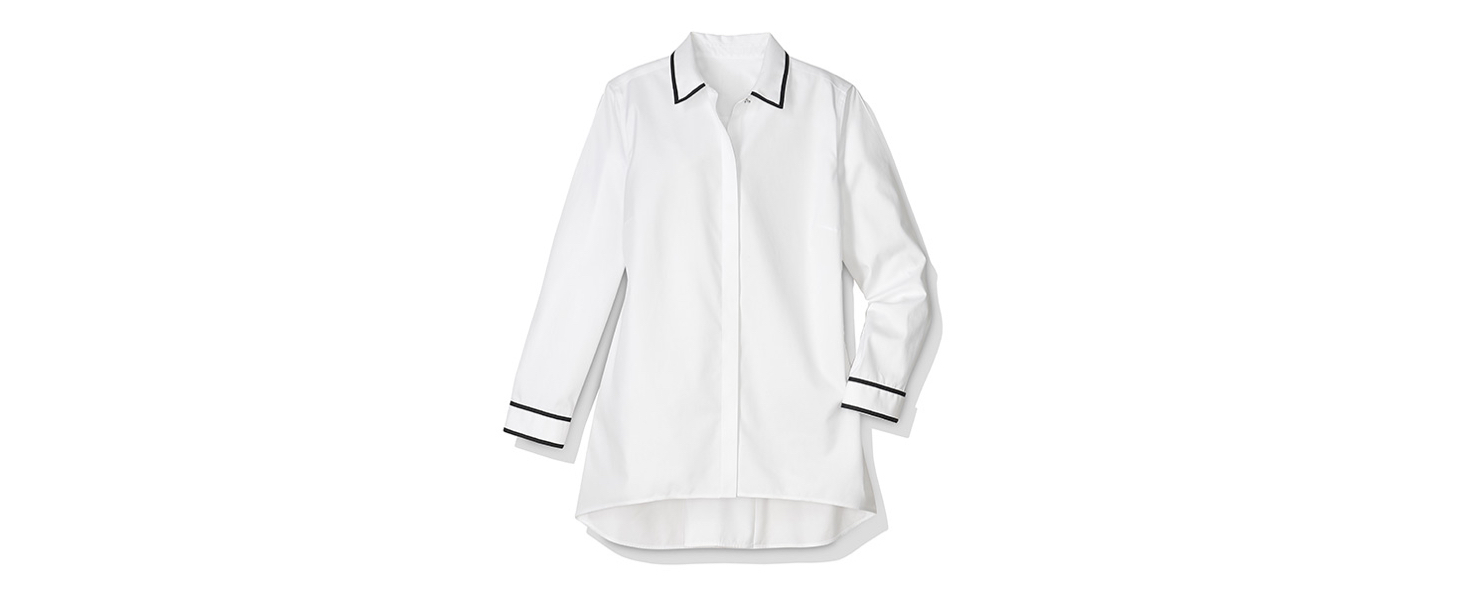Oprah's Favorite Things - No-Iron Cotton Contrast-hem Tunic