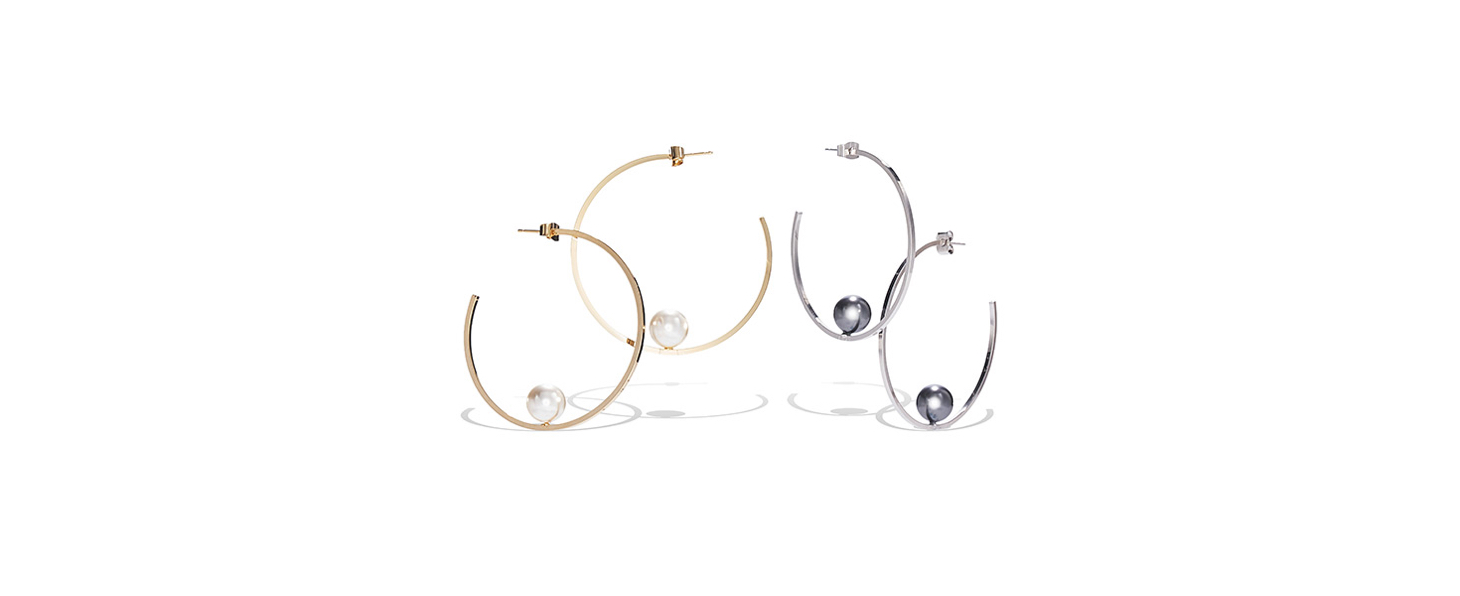 Oprah's Favorite Things - Floating Pearl Hoop Earring