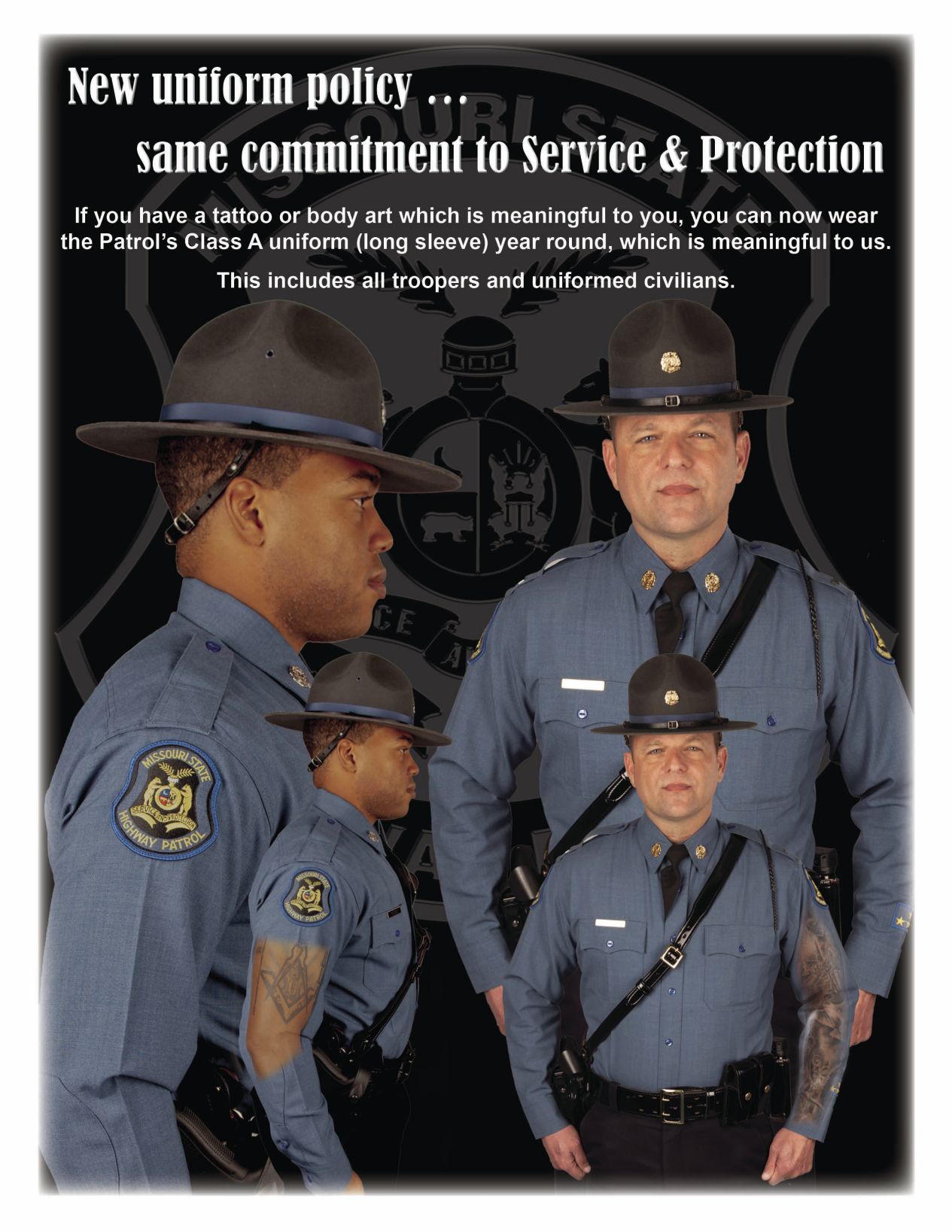 Are you OK with Highway Patrol troopers having tattoos?