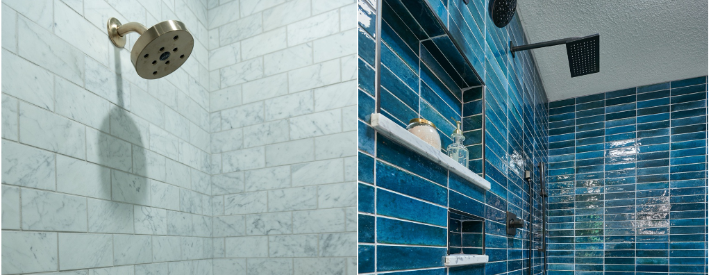 Would you use color tile in your shower or keep it all white and marble?