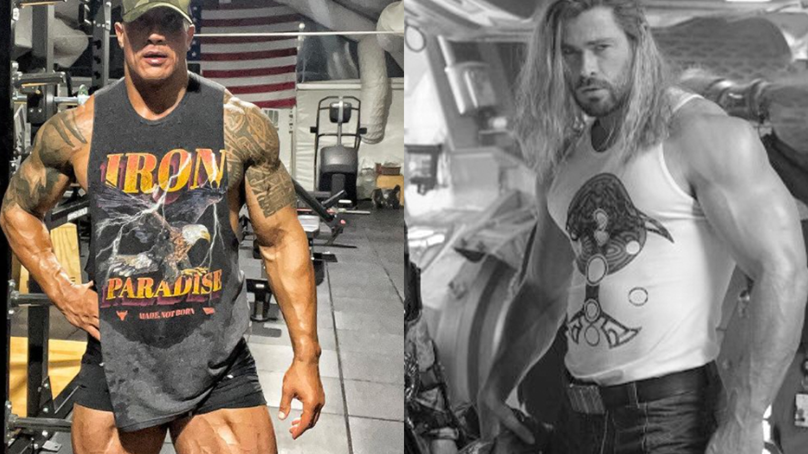 Black Adam starts filming as Thor Love & Thunder wraps, so who you got The Rock vs Chris Hemsworth?