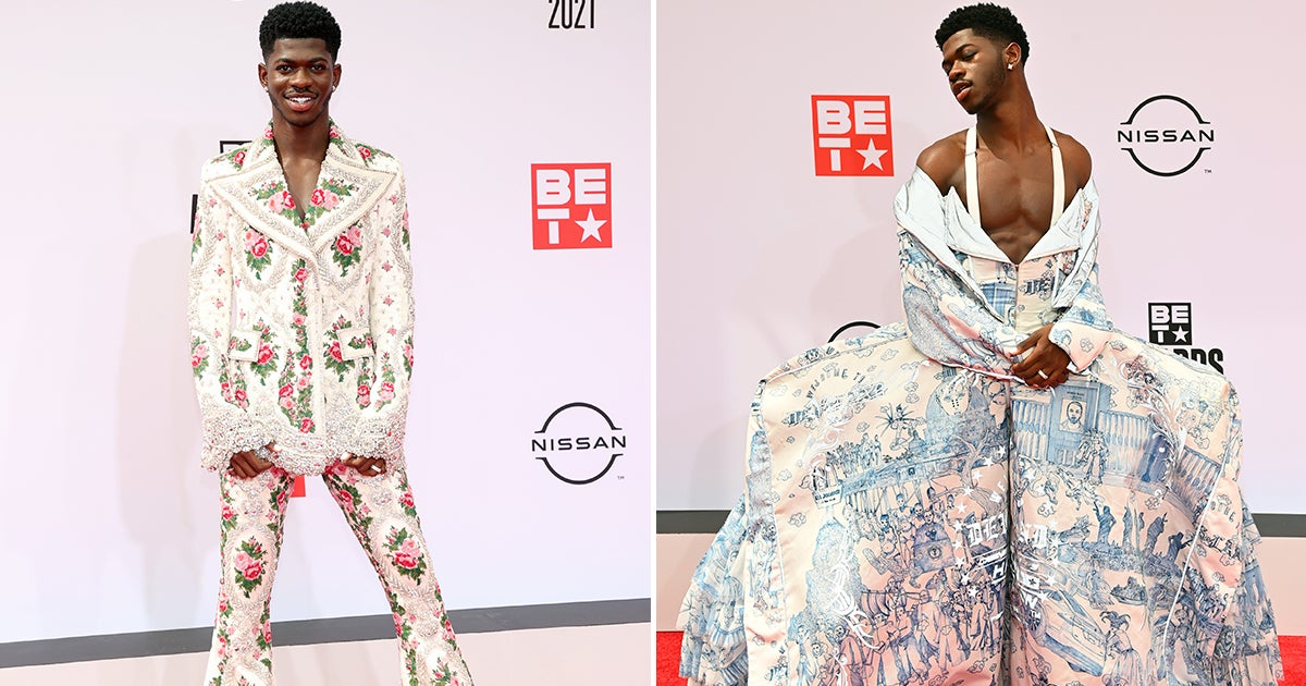 Which of Lil Nas X's BET Awards red carpet looks was better?