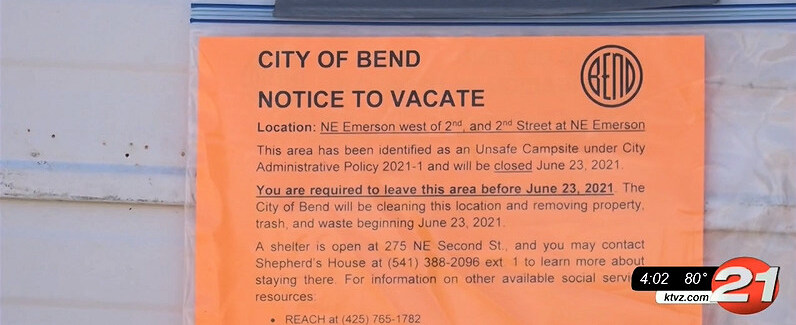 Do you think Bend should take more steps to remove homeless camps on public property?