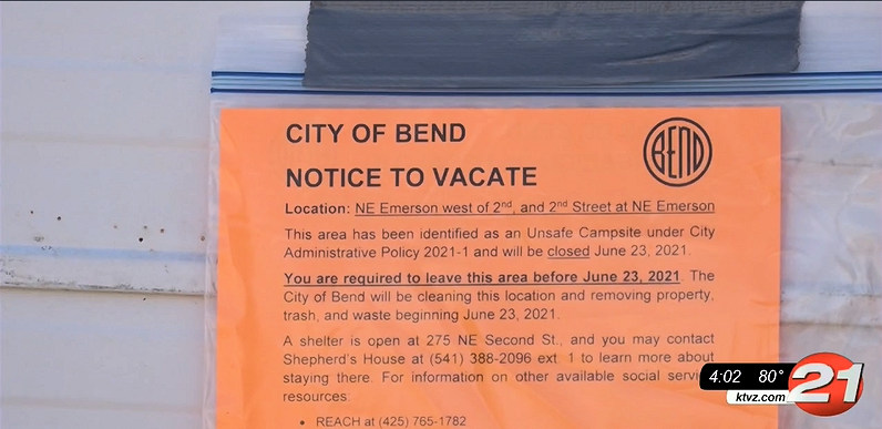 Do you think Bend should take more steps to remove homeless camps on public property?