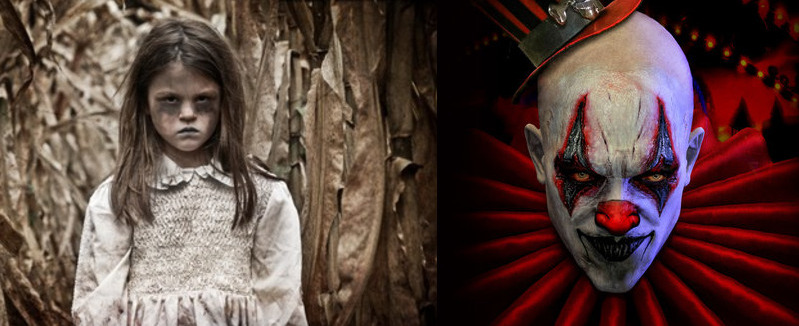 Which horror trope is more stale, creepy kids or evil clowns?