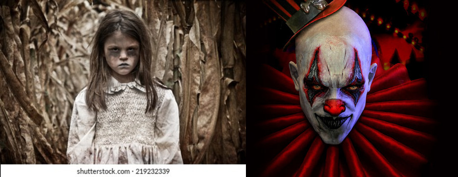 Which horror trope is more stale, creepy kids or evil clowns?