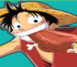 in an eating contest who would win Luffy or Sasha