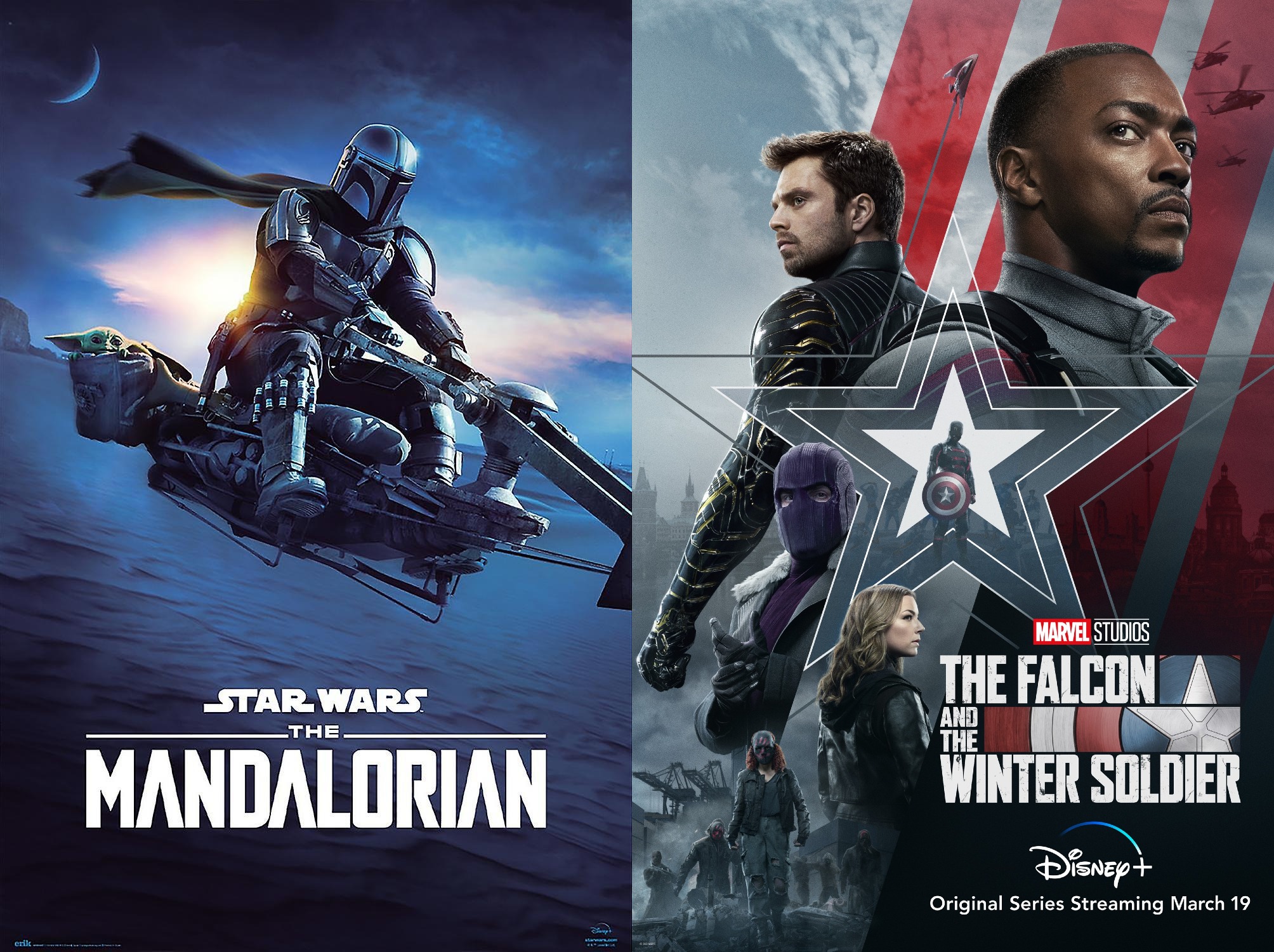 Single-Elimination Disney+ Shows Showdown: Mandalorian S1 vs Falcon and the Winter Soldier.