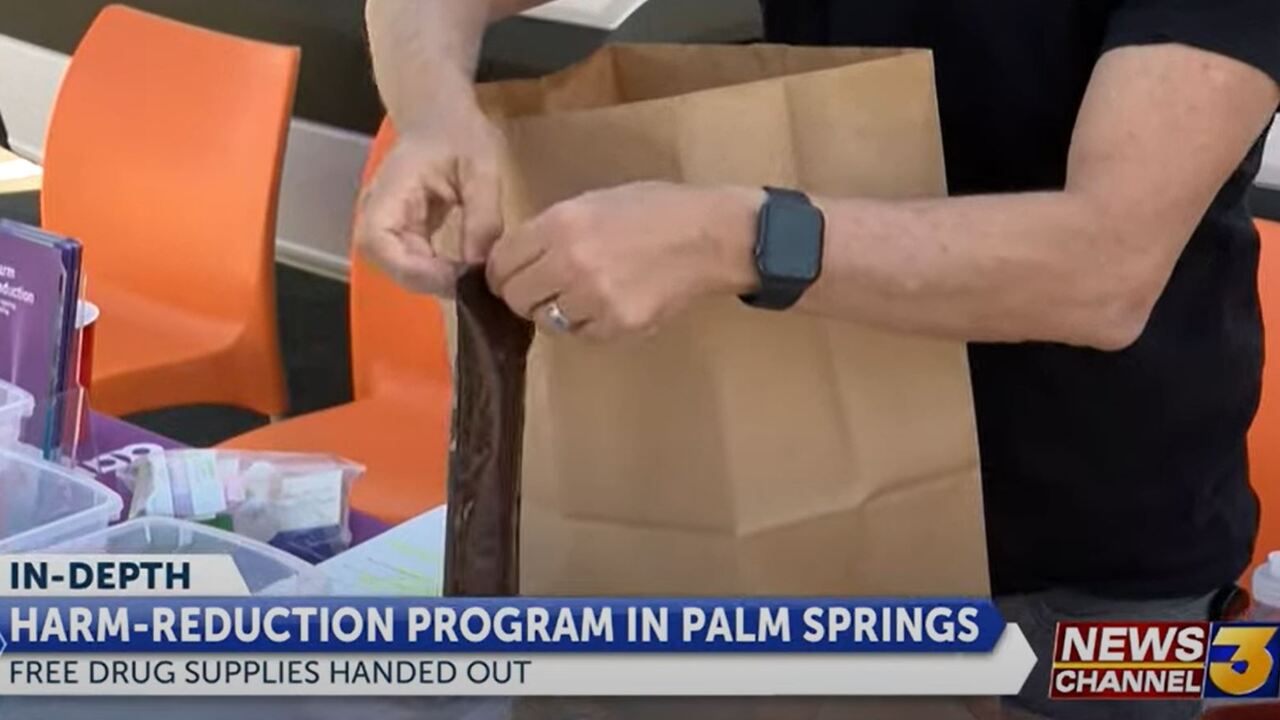 What do you think about drug supplies being handed out for free in Palm Springs? 