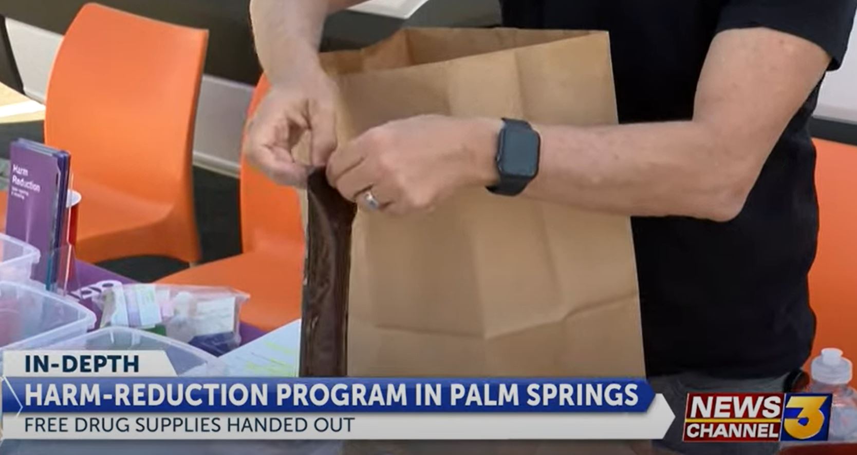 What do you think about drug supplies being handed out for free in Palm Springs? 
