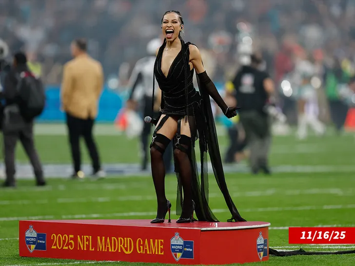 Was Karina Pasian’s outfit was too much for the National Anthem?