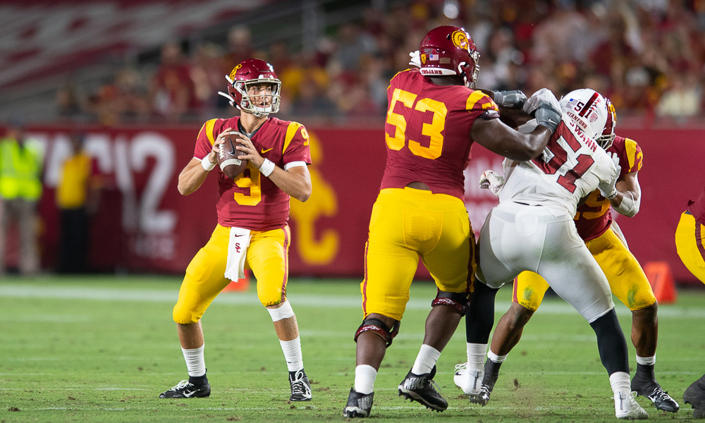 How many passing yards will Kedon Slovis have against BYU?
