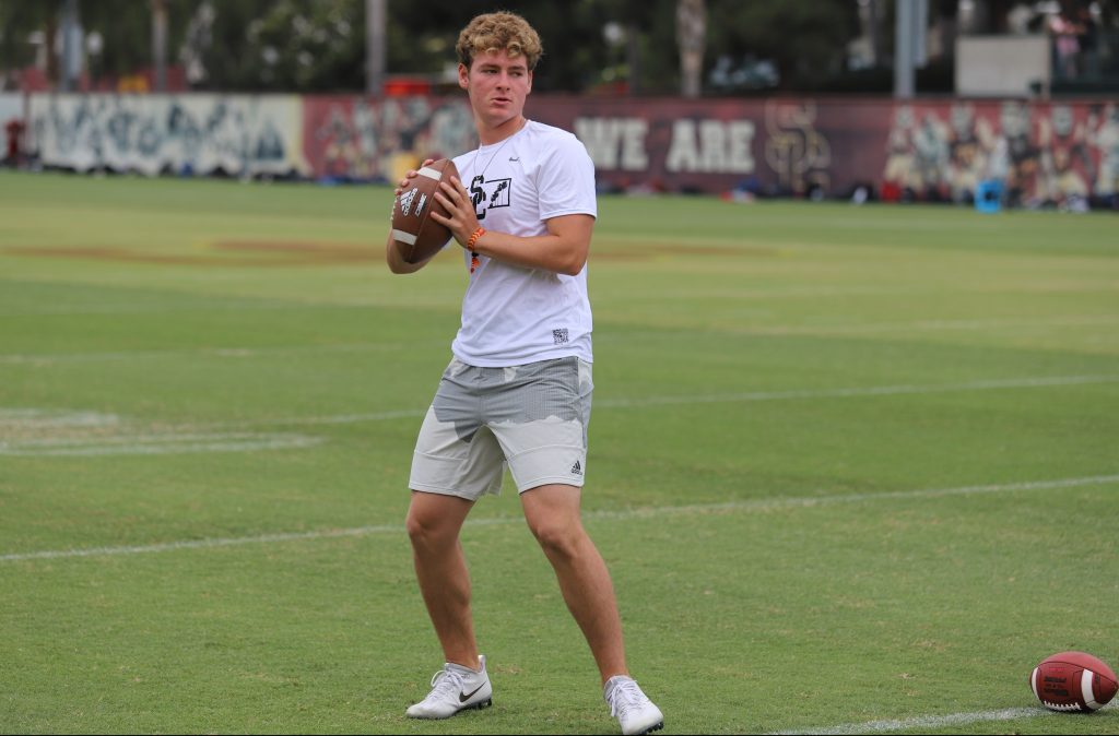 Which 2021 QB commit will start more games for USC?